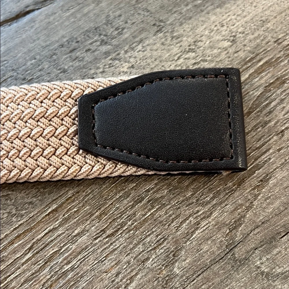 Bass braided woven belt with leather tips